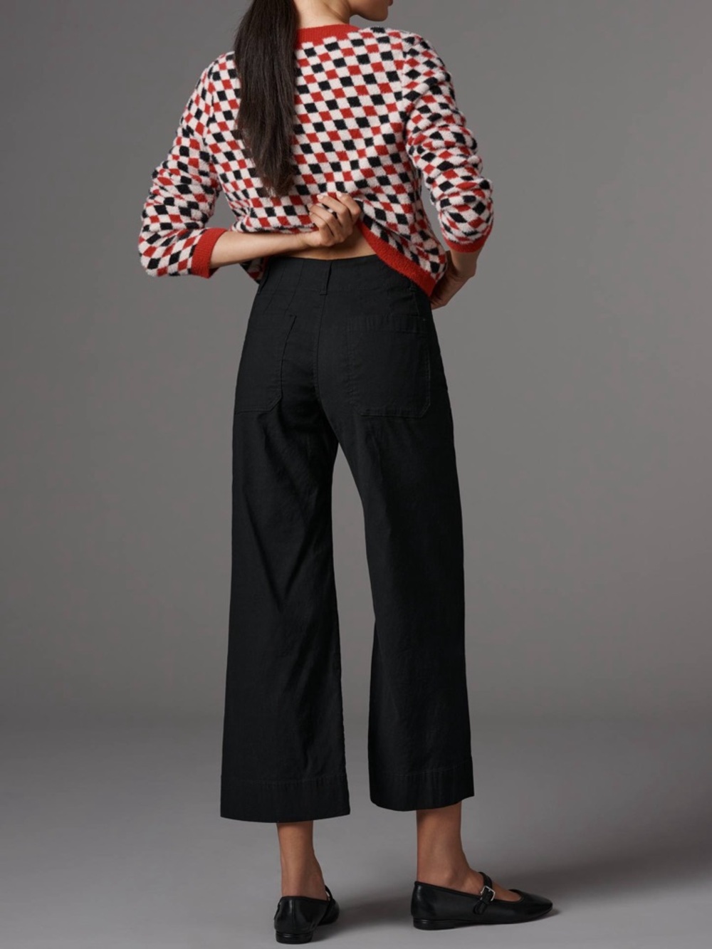 Anthropologie Maeve The Colette Crop Wide-Leg Pants Black Sz 28P - Picture 10 of 10